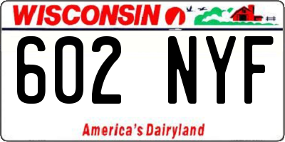 WI license plate 602NYF