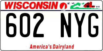 WI license plate 602NYG