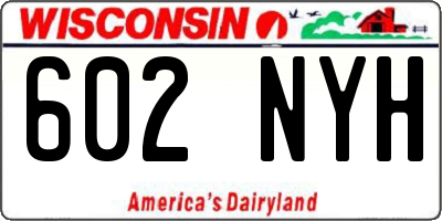 WI license plate 602NYH