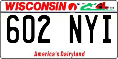 WI license plate 602NYI