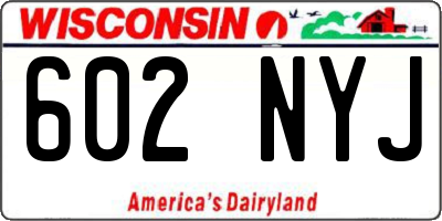 WI license plate 602NYJ