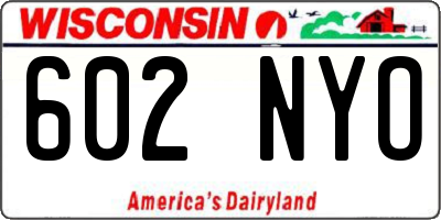 WI license plate 602NYO