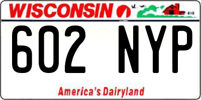 WI license plate 602NYP