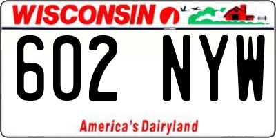 WI license plate 602NYW