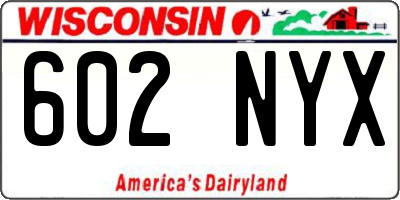 WI license plate 602NYX