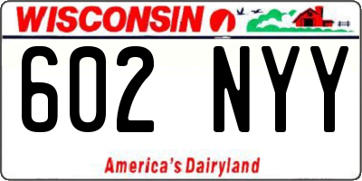 WI license plate 602NYY
