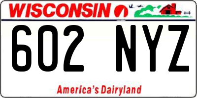 WI license plate 602NYZ
