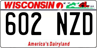 WI license plate 602NZD