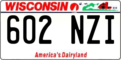 WI license plate 602NZI