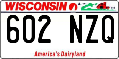 WI license plate 602NZQ