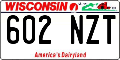 WI license plate 602NZT