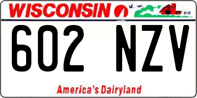WI license plate 602NZV