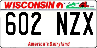 WI license plate 602NZX