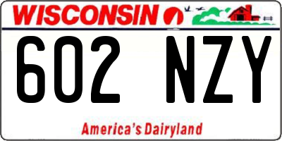 WI license plate 602NZY