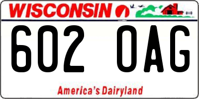 WI license plate 602OAG
