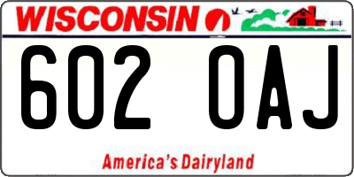 WI license plate 602OAJ