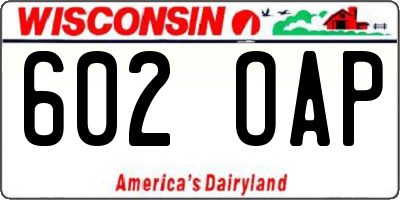 WI license plate 602OAP