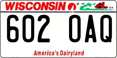 WI license plate 602OAQ