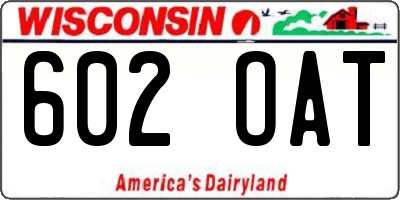 WI license plate 602OAT