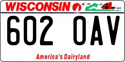 WI license plate 602OAV