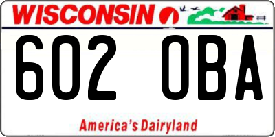 WI license plate 602OBA