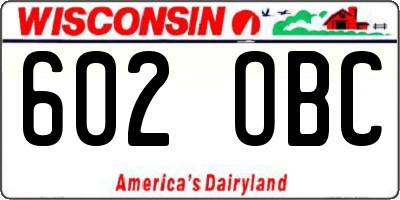 WI license plate 602OBC