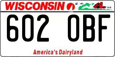 WI license plate 602OBF