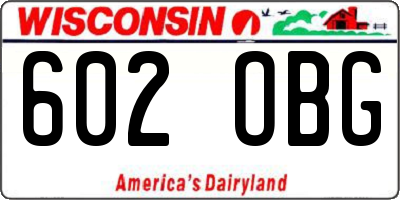 WI license plate 602OBG