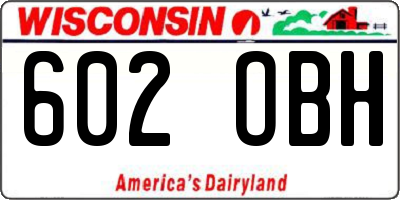 WI license plate 602OBH
