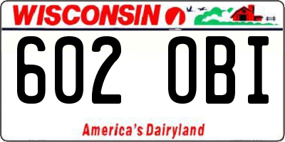 WI license plate 602OBI