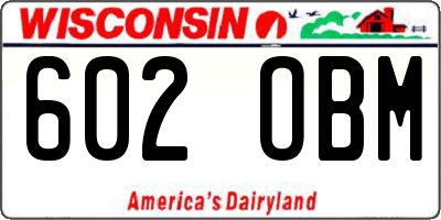 WI license plate 602OBM
