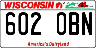 WI license plate 602OBN