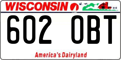 WI license plate 602OBT
