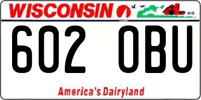 WI license plate 602OBU