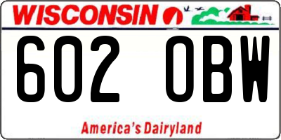 WI license plate 602OBW