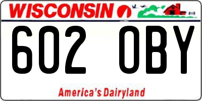 WI license plate 602OBY