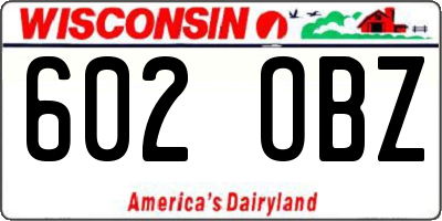 WI license plate 602OBZ