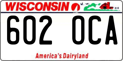 WI license plate 602OCA