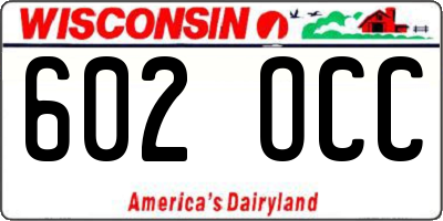 WI license plate 602OCC