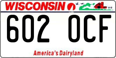 WI license plate 602OCF