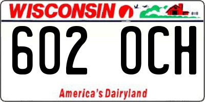 WI license plate 602OCH