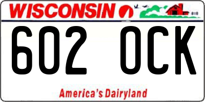 WI license plate 602OCK