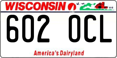 WI license plate 602OCL