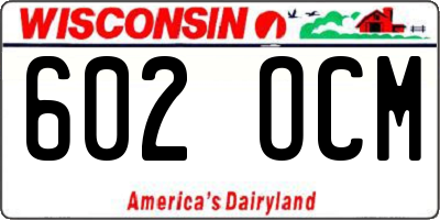 WI license plate 602OCM