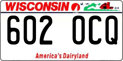 WI license plate 602OCQ