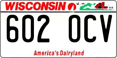WI license plate 602OCV