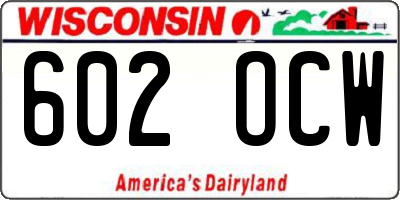WI license plate 602OCW