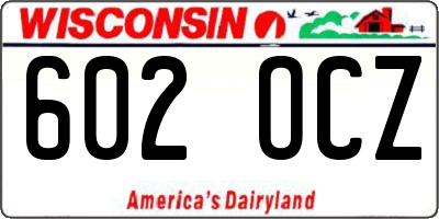 WI license plate 602OCZ