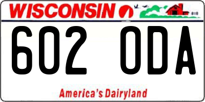 WI license plate 602ODA