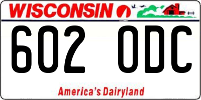 WI license plate 602ODC